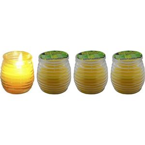 Setje van 4x citronella geur kaarsen in glas 8.5 cm