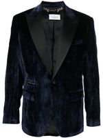 Philipp Plein blazer en velours à simple boutonnage - Bleu - thumbnail