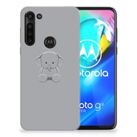 Motorola Moto G8 Power Telefoonhoesje met Naam Grijs Baby Olifant - thumbnail