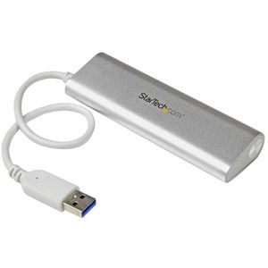 StarTech.com 4 Poorts draagbare compacte USB 3.0 hub met geintegreerde kabel aluminium