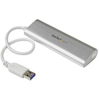 StarTech.com 4 Poorts draagbare compacte USB 3.0 hub met geintegreerde kabel aluminium - thumbnail