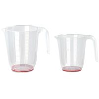 Keuken maatbekers - kunststof - set van 2x - 500ml/1L