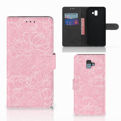 Samsung Galaxy J6 Plus (2018) Hoesje White Flowers