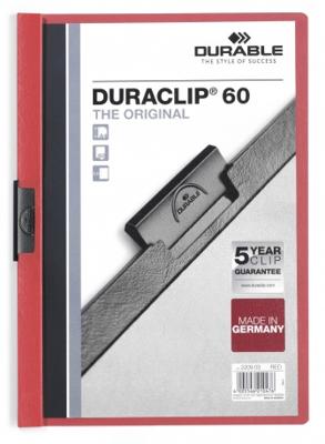 Durable Duraclip 60 stofklepmap Rood, Transparant PVC Durable Duraclip 60 stofklepmap Rood, Transparant PVC