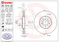 Remschijf BREMBO, Remschijftype: Binnen geventileerd, u.a. für Audi, Skoda, VW, Seat