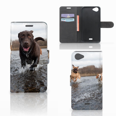 Wiko Rainbow Jam Telefoonhoesje met Pasjes Honden Labrador