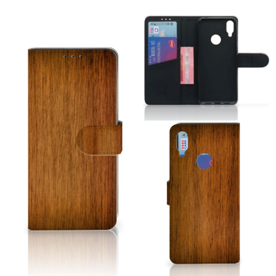 Xiaomi Redmi Note 7 Book Style Case Donker Hout