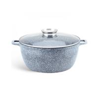 Edënbërg Stonetec Line - Luxe Aluminium Kookpan Met Deksel - Ø 24 Cm - Marmer