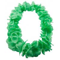 Hawaii kransen bloemen slingers - neon groen - Verkleed accessoires - kinderen/volwassenen - thumbnail