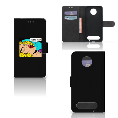 Motorola Moto Z2 Force Wallet Case met Pasjes Popart Oh Yes