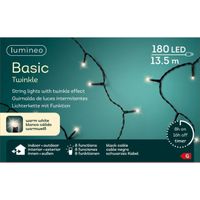 Kerstverlichting warm wit buiten 180 lampjes 1350 cm inclusief timer   -