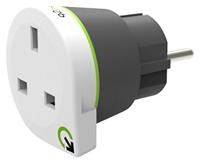 Q2 Power | United Kingdom to Europe | Universal-Reiseadapter mit Erdungsstecker | KID SAFE Stoßschutz | Spannung und Leistung 100V-1000W / 250V-2500W