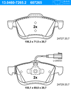 Remblokkenset, schijfrem ATE, u.a. für Fiat, Lancia, Vauxhall, Opel