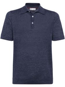 Brunello Cucinelli t-shirt à col nervuré - Bleu