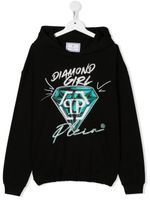 Philipp Plein Junior hoodie à logo imprimé - Noir