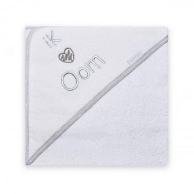 Funnies Badcape hartje oom junior 80 x 80 cm katoen wit