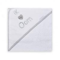 Funnies Badcape hartje oom junior 80 x 80 cm katoen wit