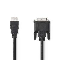 HDMI- DVI-Kabel | HDMI-Connector - DVI-D 24+1-Pins Male | 2,0 m | Zwart