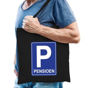 Pensioen katoenen kado tas zwart voor heren   -