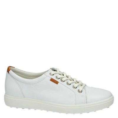 Ecco Soft 7 comfort leren veterschoenen wit