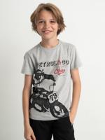 Petrol Industries Jongens Vintage Moto T-Shirt Light Grijs Melee - 176