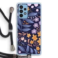 Flowers with blue leaves: Samsung Galaxy A52 Transparant Hoesje met koord