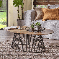 Kave Home Salontafel Leska 120 x 65cm - Naturel - Rond