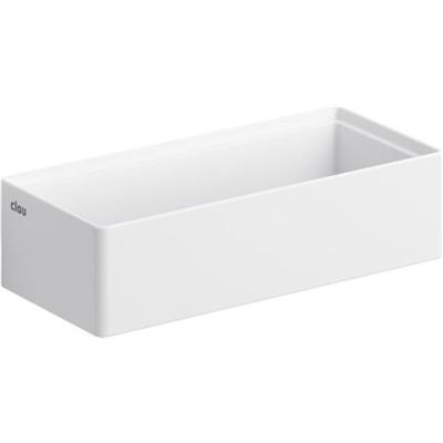 Fontein Clou Flush 3 Rechthoek 38x18x10cm Aluite Mat Wit 0 Kraangaten