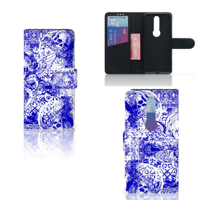 Telefoonhoesje met Naam Nokia 4.2 Angel Skull Blauw