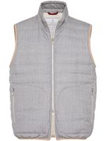 Brunello Cucinelli gilet matelassé en laine vierge - Gris