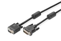 DIGITUS DVI-adapterkabel - DVI-I - HD15 - (24+5)-pins - 2X ferriet - mannetje naar mannetje - 2 m - Dual Link