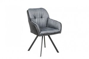 Draaibare designstoel MR. LOUNGER antracietgrijs met armleuning retrostijl - 39301