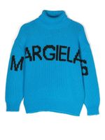 MM6 Maison Margiela Kids pull à logo en intarsia - Bleu - thumbnail