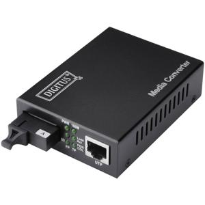 Digitus DN-82122 netwerk media converter 1000 Mbit/s 1310 nm Single-mode Zwart