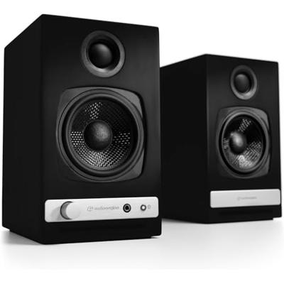Audioengine A2 HD Draadloze Luidsprekers met Bluetooth - 60W Powered Computer Speakers voor Desktop Monitor en Home Music System met aptX HD Bluetooth, AUX, USB, RCA, 24-bit DAC (Zwart, Paar)
