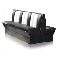 Classic Dubbele Retro Diner Bank Bel Air HW150 Zwart