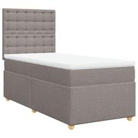 vidaXL Boxspring met matras stof taupe 90x190 cm