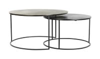 Light & Living Salontafel Primo Set van 2 stuks, zwart-brons+mat zwart - Rond