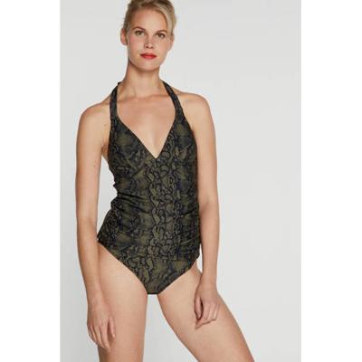 BEACHWAVE tankini bikinitop met slangenprint olijfgroen/zwart BEACHWAVE tankini bikinitop met slangenprint olijfgroen/zwart