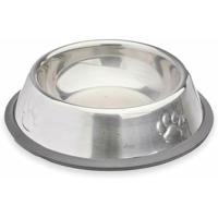 Mascow Voerbak voor honden, zilver, grijs, rubber, metaal, 15 x 4 x 15 cm, 24 stuks