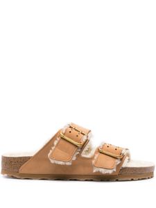 Birkenstock sandales Arizona en peau lainée - Marron