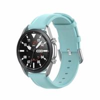 By Qubix - Compatible met Garmin Forerunner 55/245 / 645 - Classic leren bandje - Blauw - Compatible Garmin bandje - Bandbreedte: 20mm