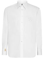 Billionaire chemise en coton à logo brodé - Blanc