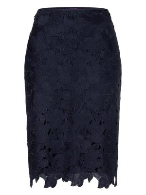 Rok in smal kokermodel Van Laurèl blauw Rok in smal kokermodel Van Laurèl blauw