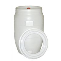 Vat plastic rond 120l met waterslot en kraan