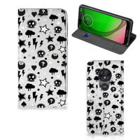 Mobiel BookCase Motorola Moto G7 Play Silver Punk