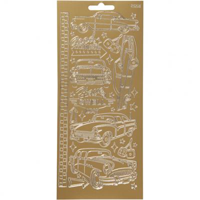 Creotime foliestickers Oldtimers 12 stuks goud Creotime foliestickers Oldtimers 12 stuks goud