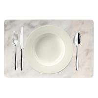 Bellatio design Placemat - 6 stuks - marmer look - grijs - 43x28cm - thumbnail