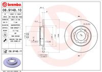 Remschijf BREMBO, Remschijftype: Massief, u.a. für VW, Audi, Skoda