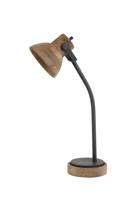 Light & Living Bureaulamp Imbert, donker bruin-mat zwart - thumbnail